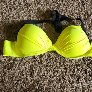Neon yellow padded bikini top